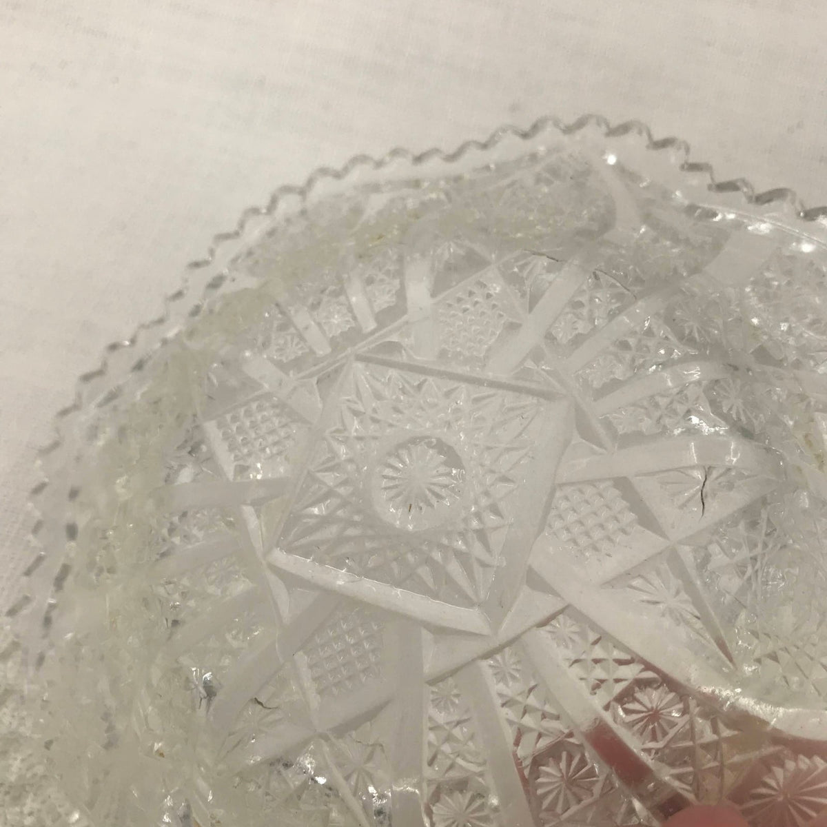 EAPG Crystal Glass Butter Oleo Dish Crystal Round Covered Antique Vintage Clear
