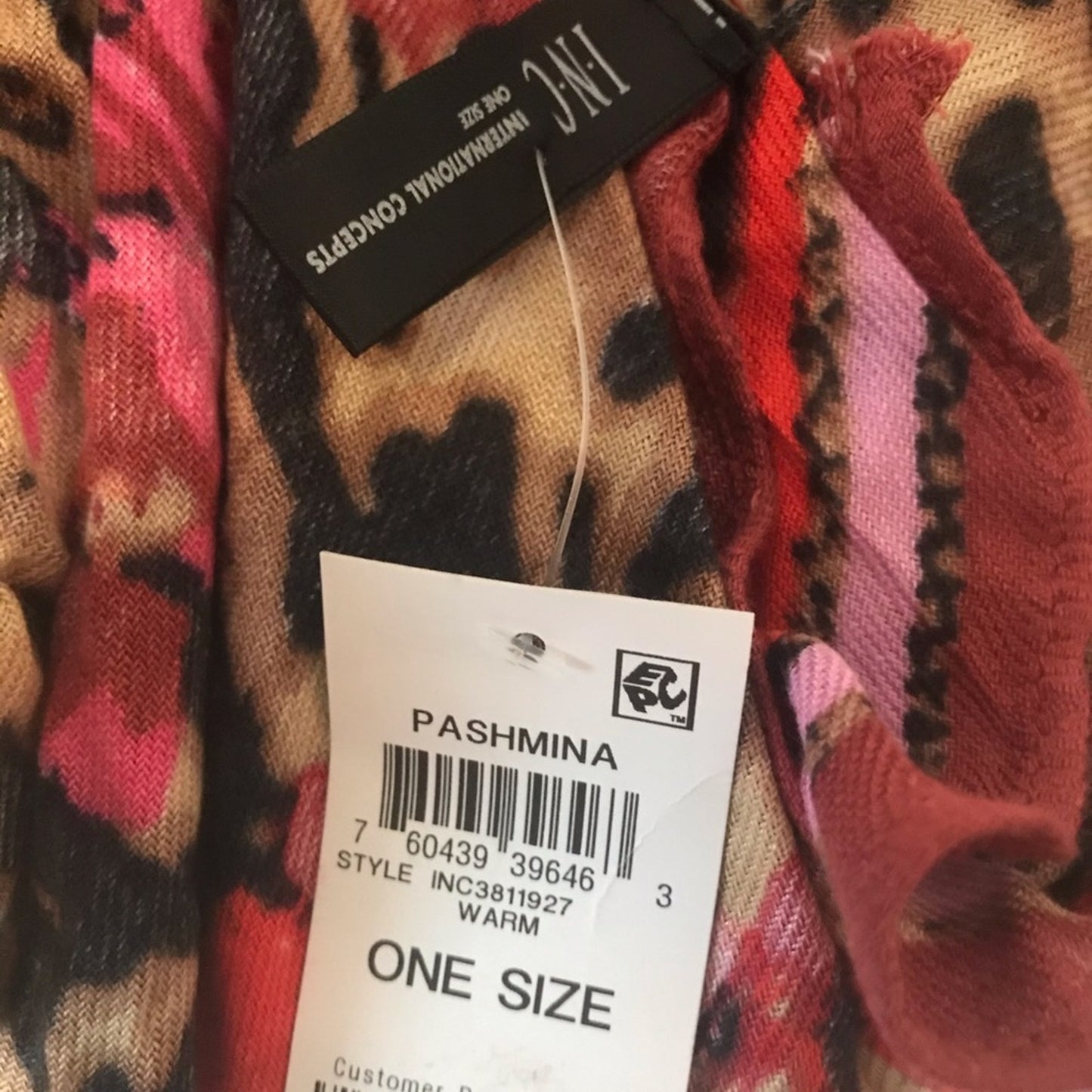 INC International Concept Animal Floral Pashmina NEW scarf wrap flowers oversize