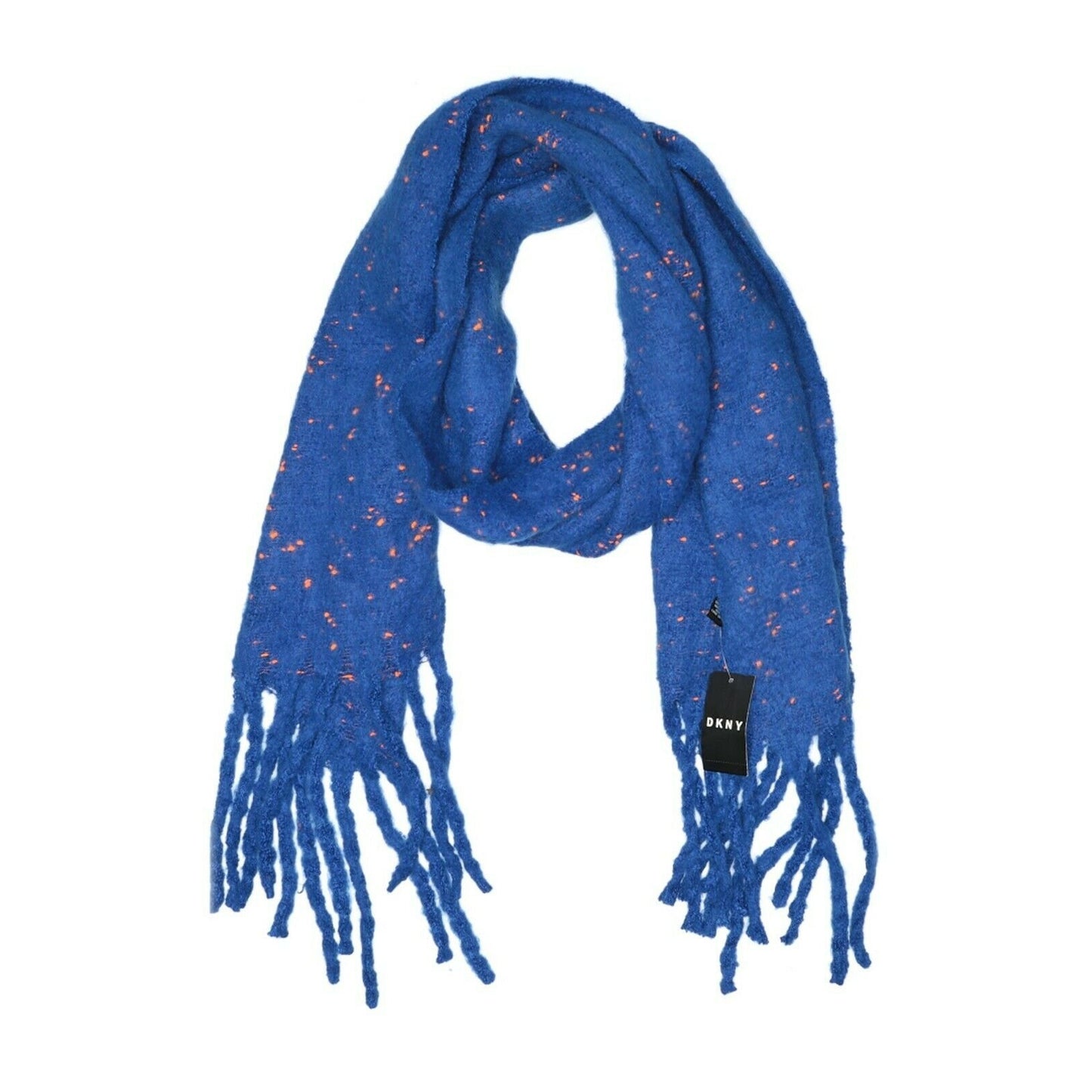 DKNY Donna Karan New York Blanket Style Pop-Neon Speckled Scarf Blue Size One