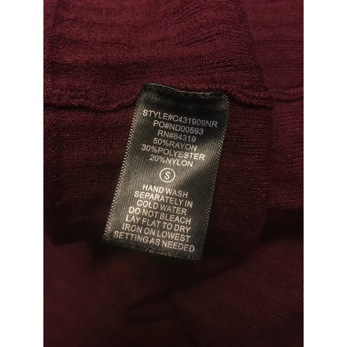 Devotion by Cyrus Open Front Cardigan Sweater Long Sleeve Maroon Small NWT