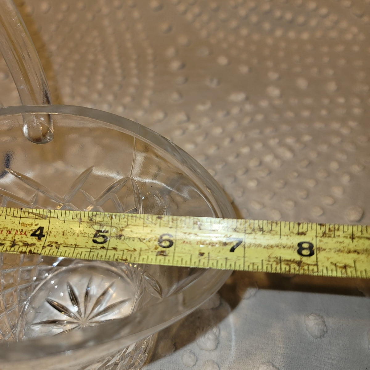 Glass basket planter diamond pattern woben