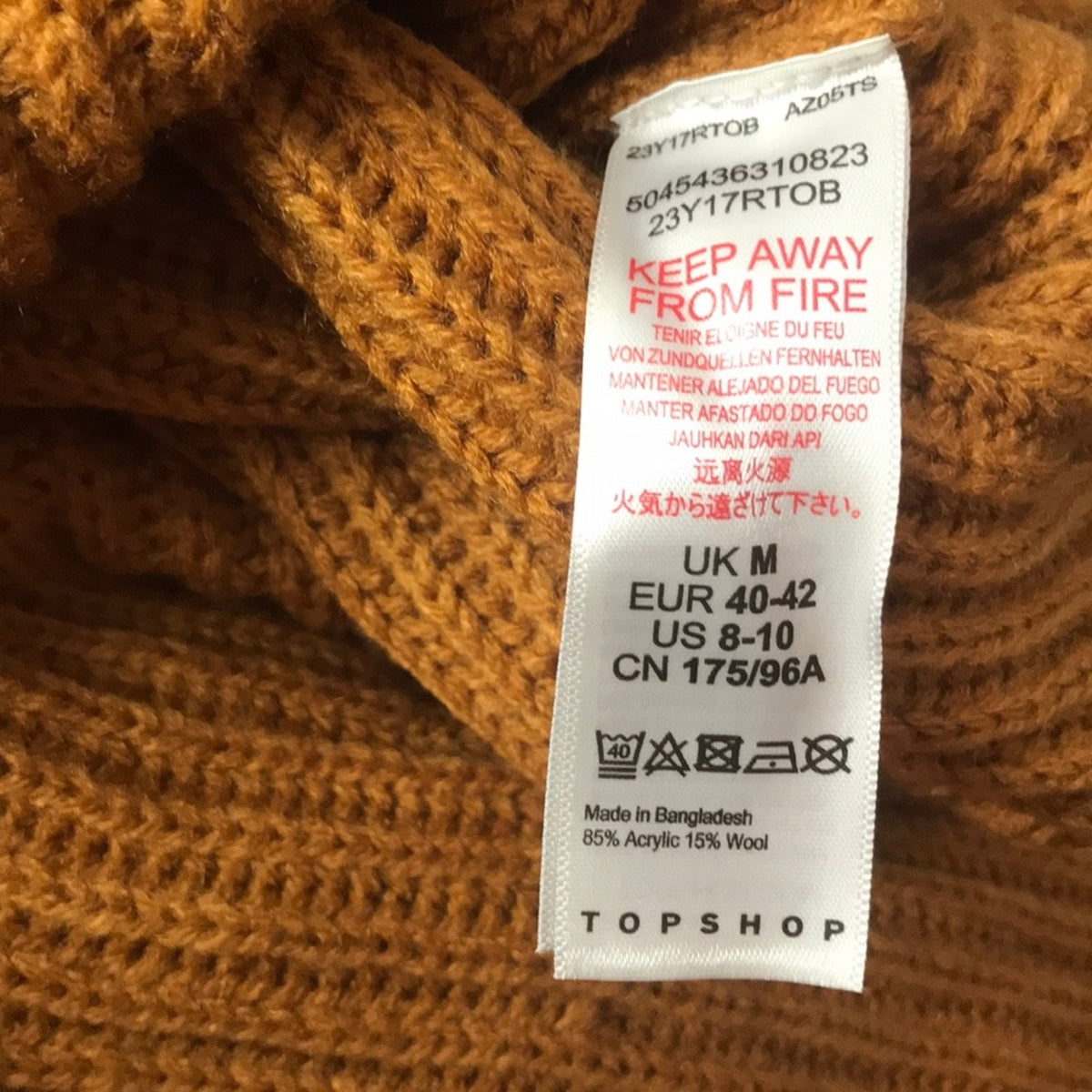 Topshop NEW Roll Neck Ribbed Sweater Size US 8-10