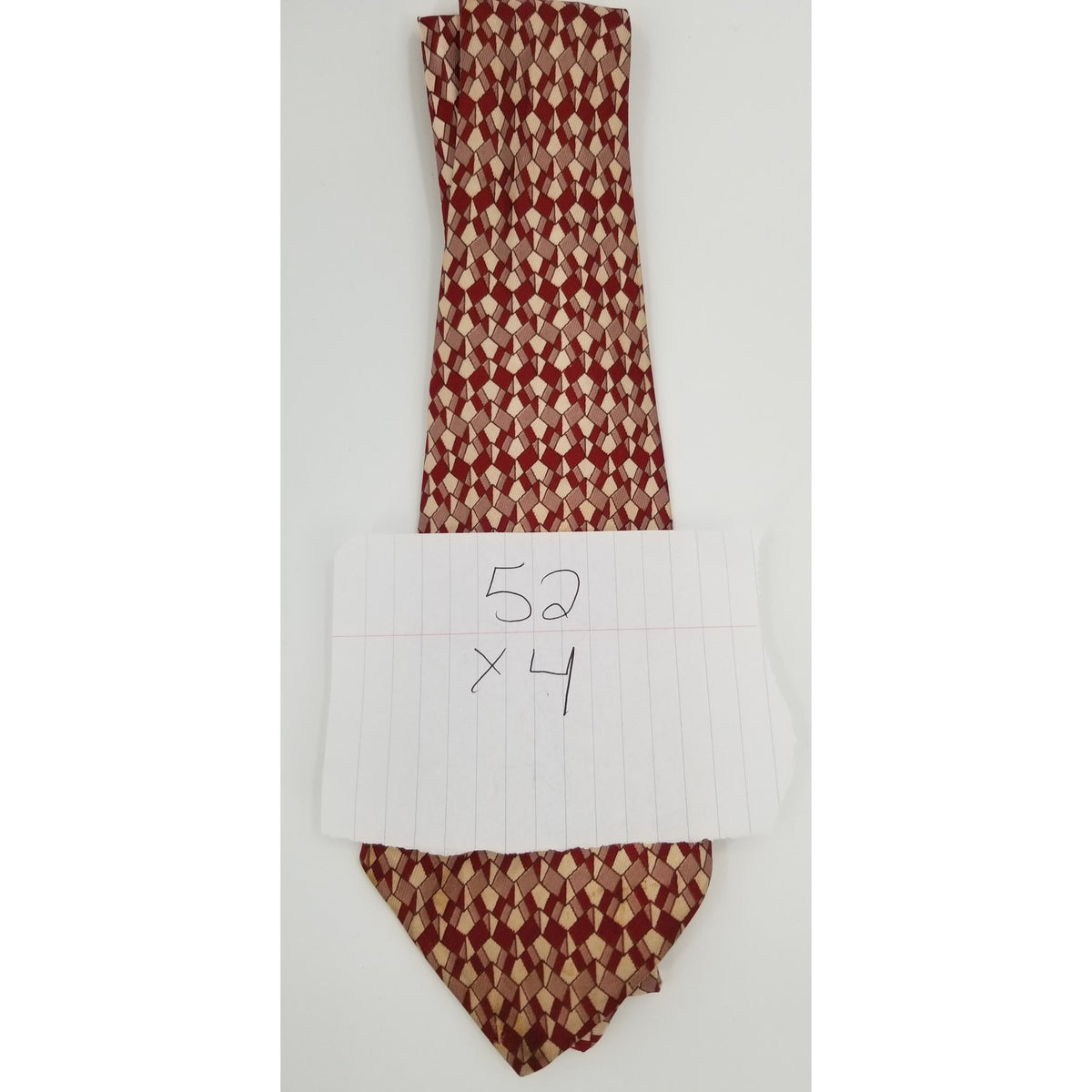 Selected Fabric Vintage Mens Neck Tie 52" Geometric 5 Fold Resilient wide 80s 90