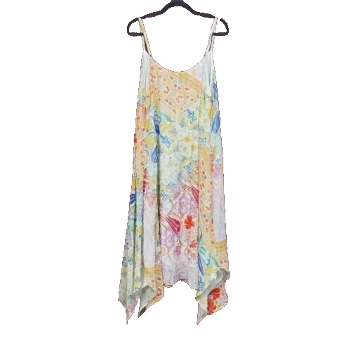 City Chic Print Chiffon Handkerchief Hem Dress Sz 14 Mulitcolor NWT Flowy SUMMER