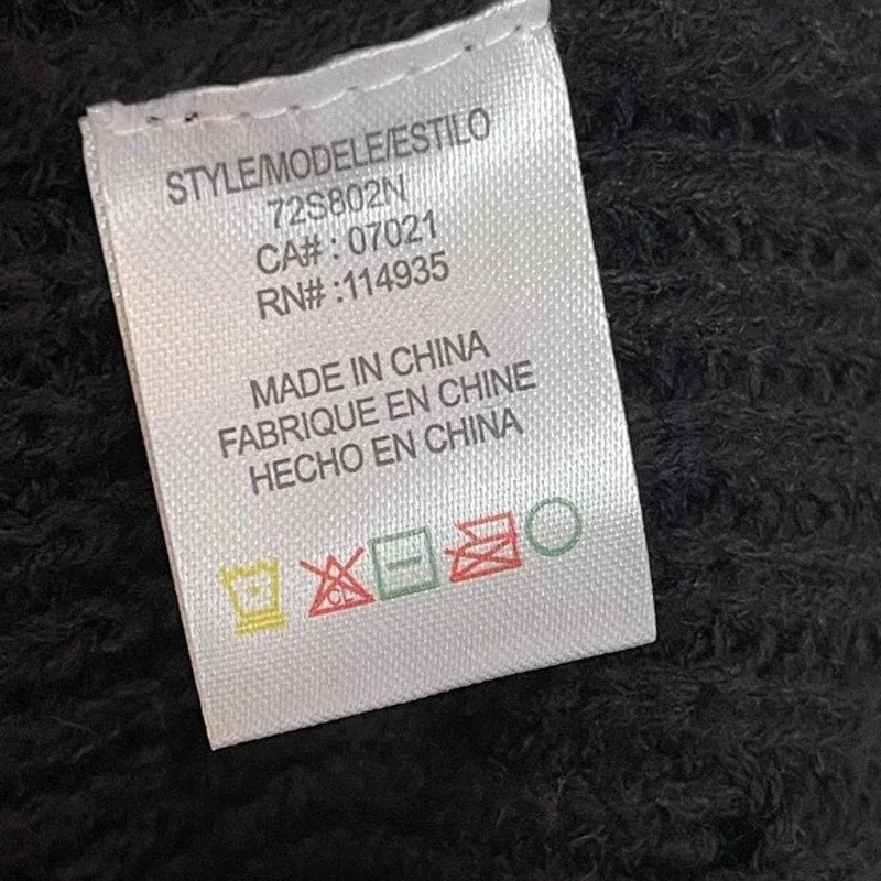 RDI Tunic Sweater Mock Neck Kangaroo Pockets Ribbed Small Black NWT Drawstring
