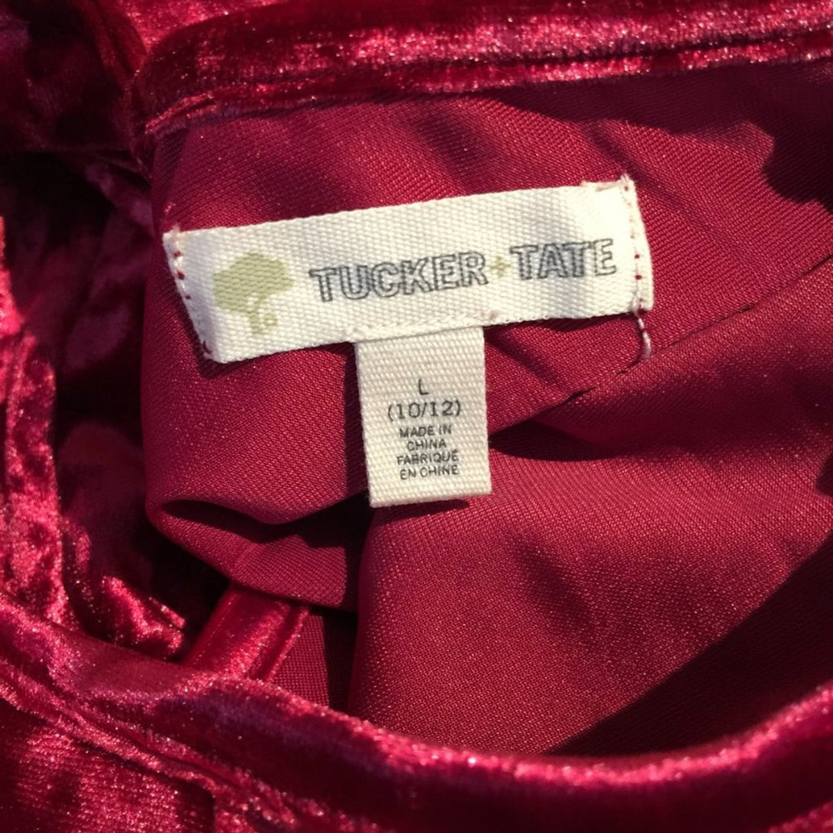 Tucker Tate Velvet Twirl Dress Long Sleeve Swing Size Large
