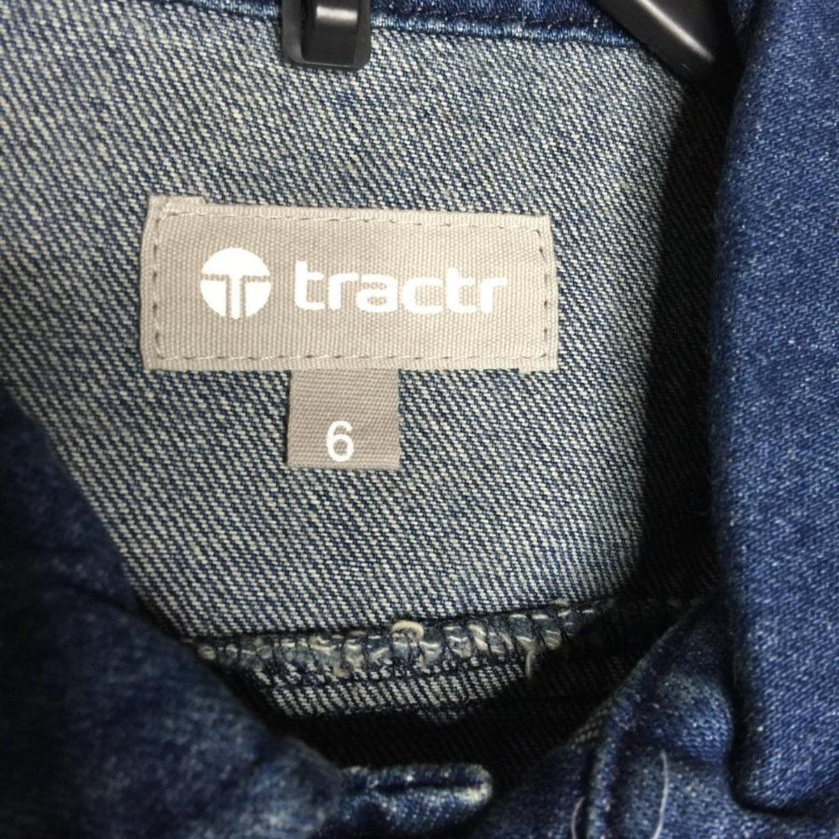 Tractr Girls Basic Denim Jacket Long Sleeve Front Button Size 6