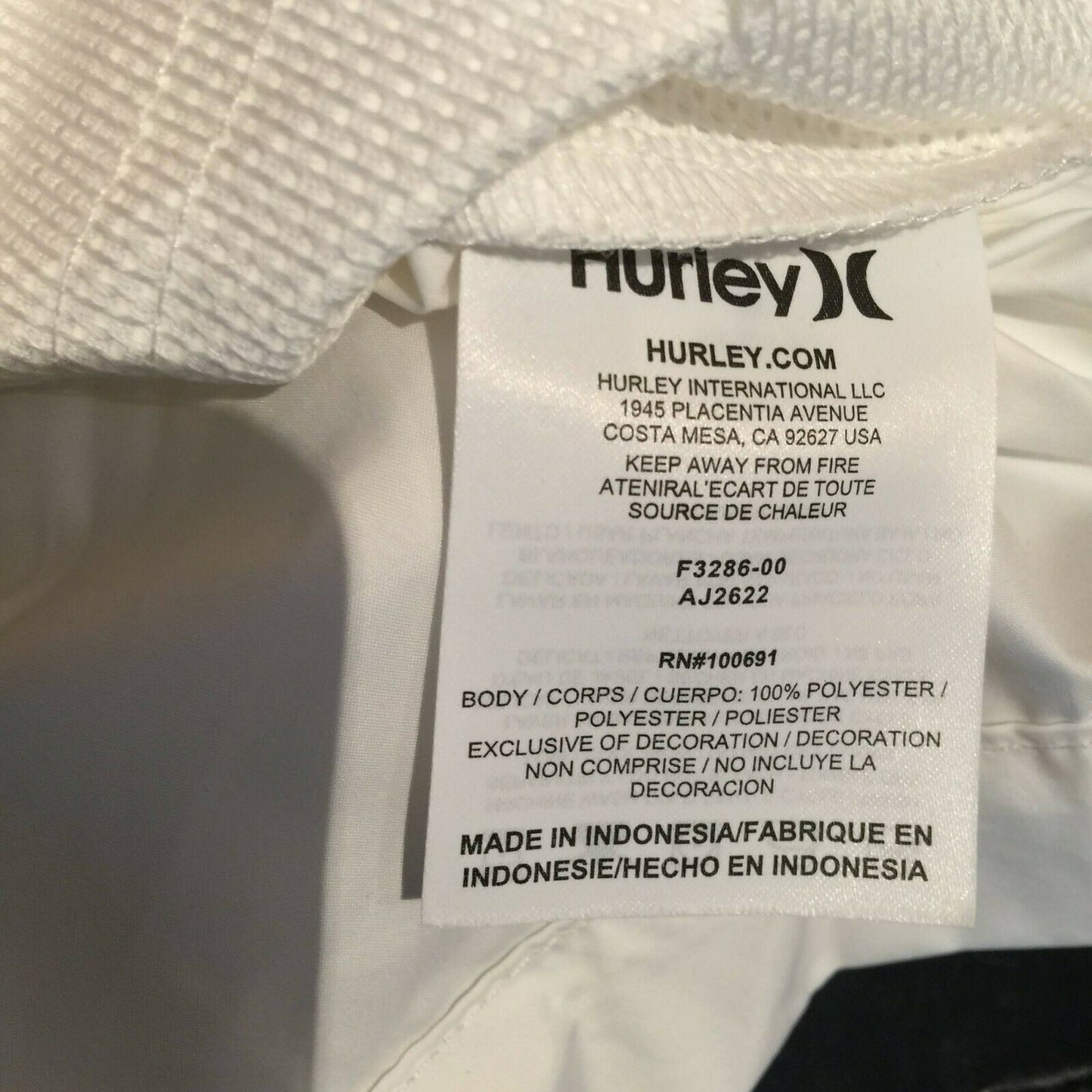 Hurley Pistol River Full-Zip Hooded Jacket Long Sleeves Front Zip Closure Medium