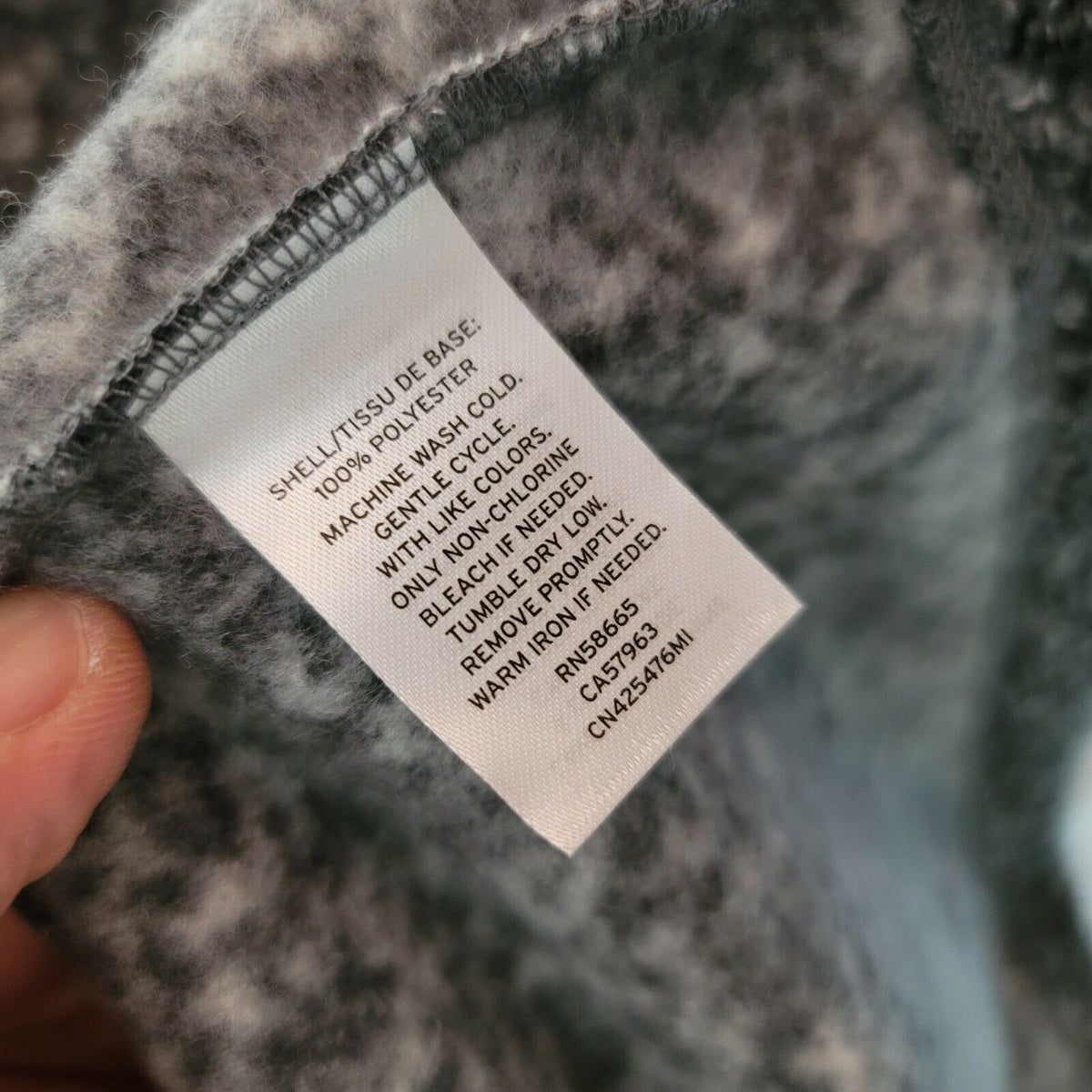 Caslon Open Front Shawl Collar Faux Fur Jacket Long Sleeves Grey Size Medium