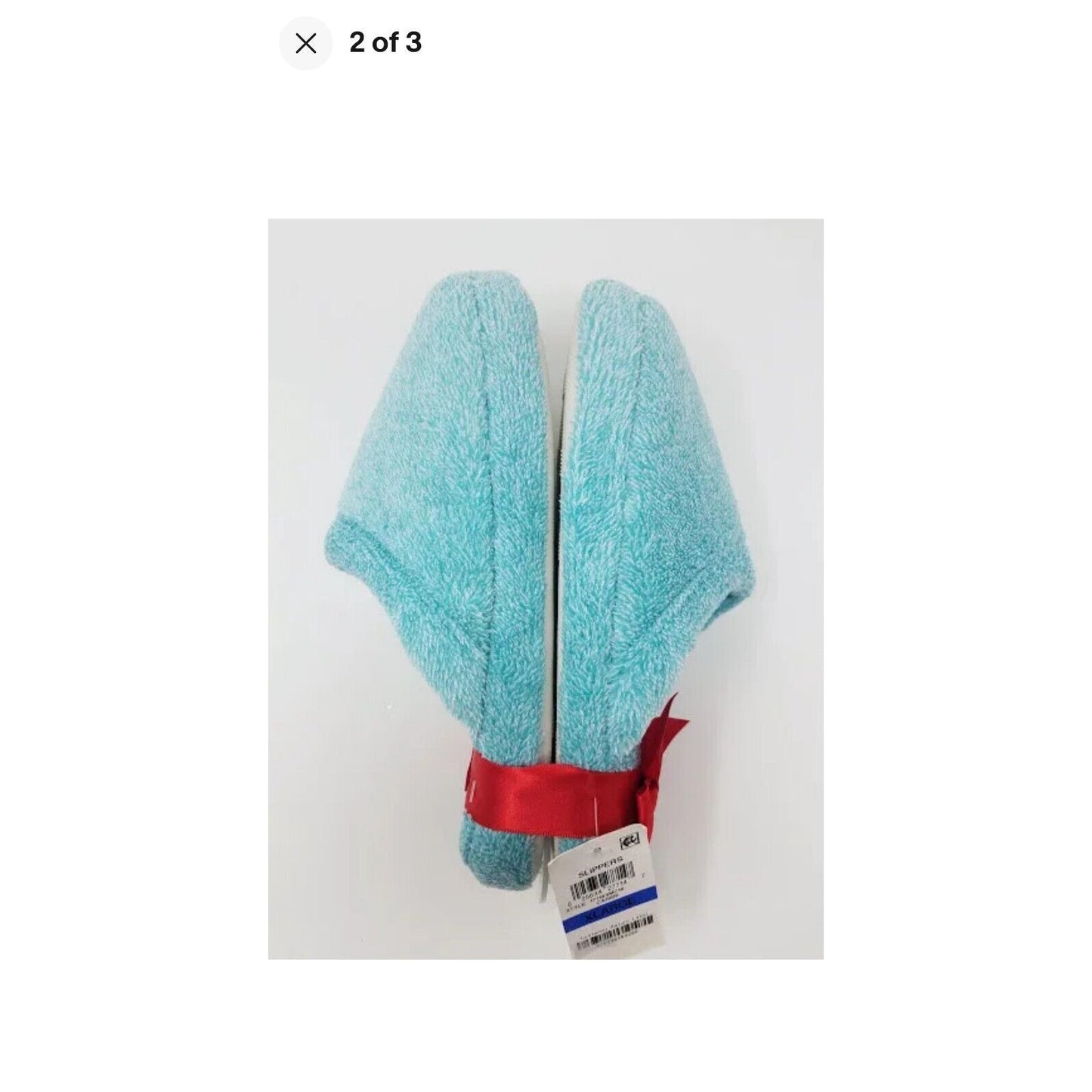 Charter Club Women's Rice Pile Slippers LARGE (8-9) Teal Blue NEW
