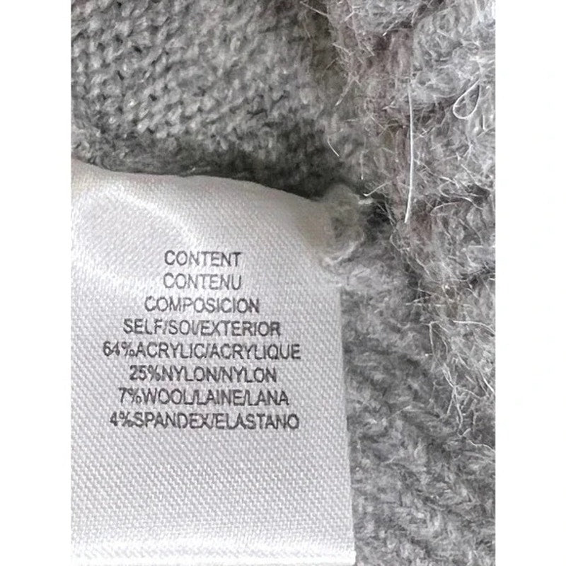 WAYF Tie Waist Mock Neck Pullover Knit Sweater Size Medium Light Grey NWT