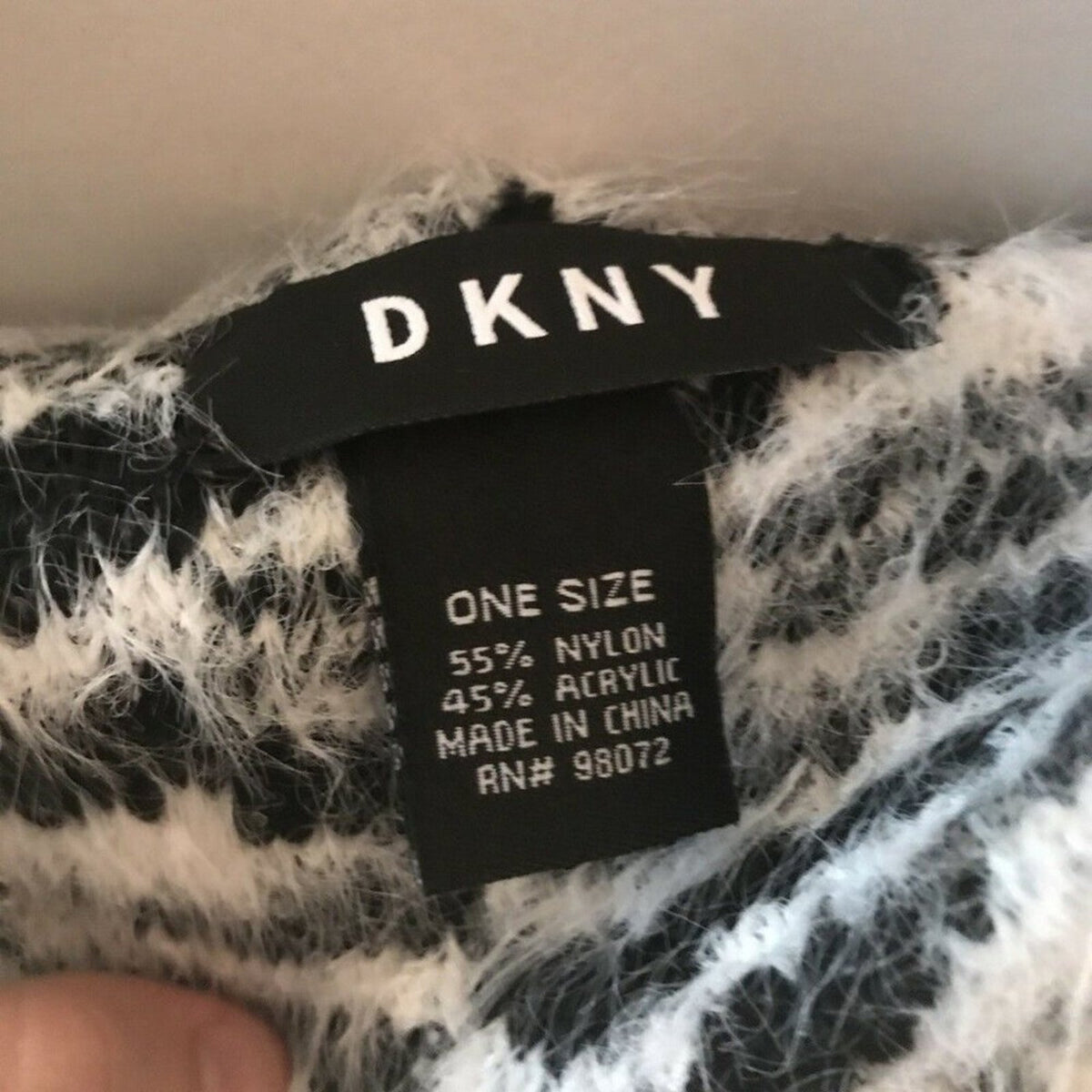 DKNY Fuzzy Animal Print Beanie Winter Hat New ZEBRA striped ONE SIZE warmer NEW