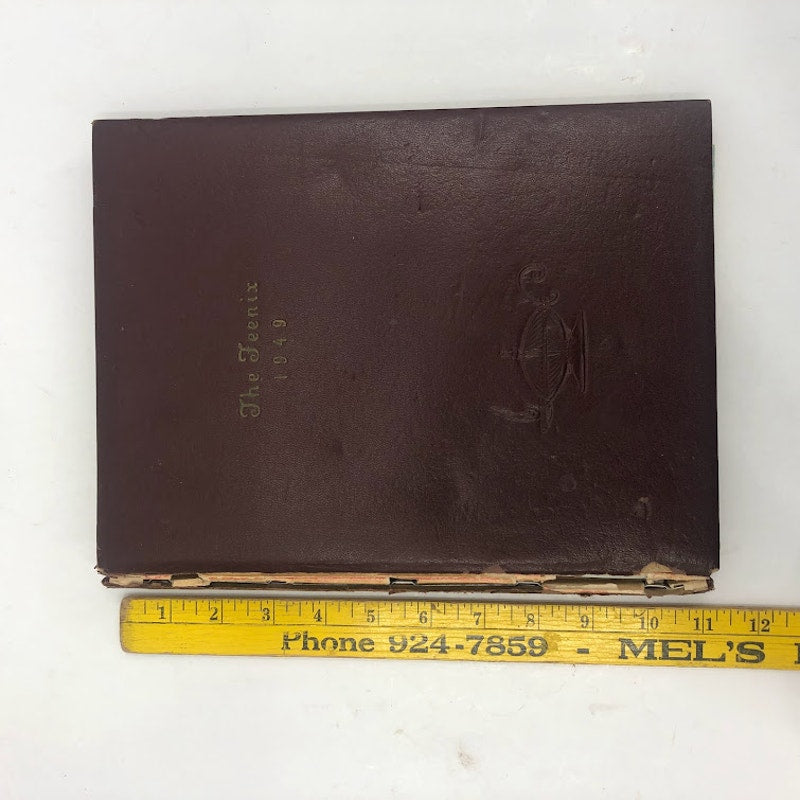 The Teenix 1949 Yearbook Denton North Carolina Sara Harrison Leather Ephemera