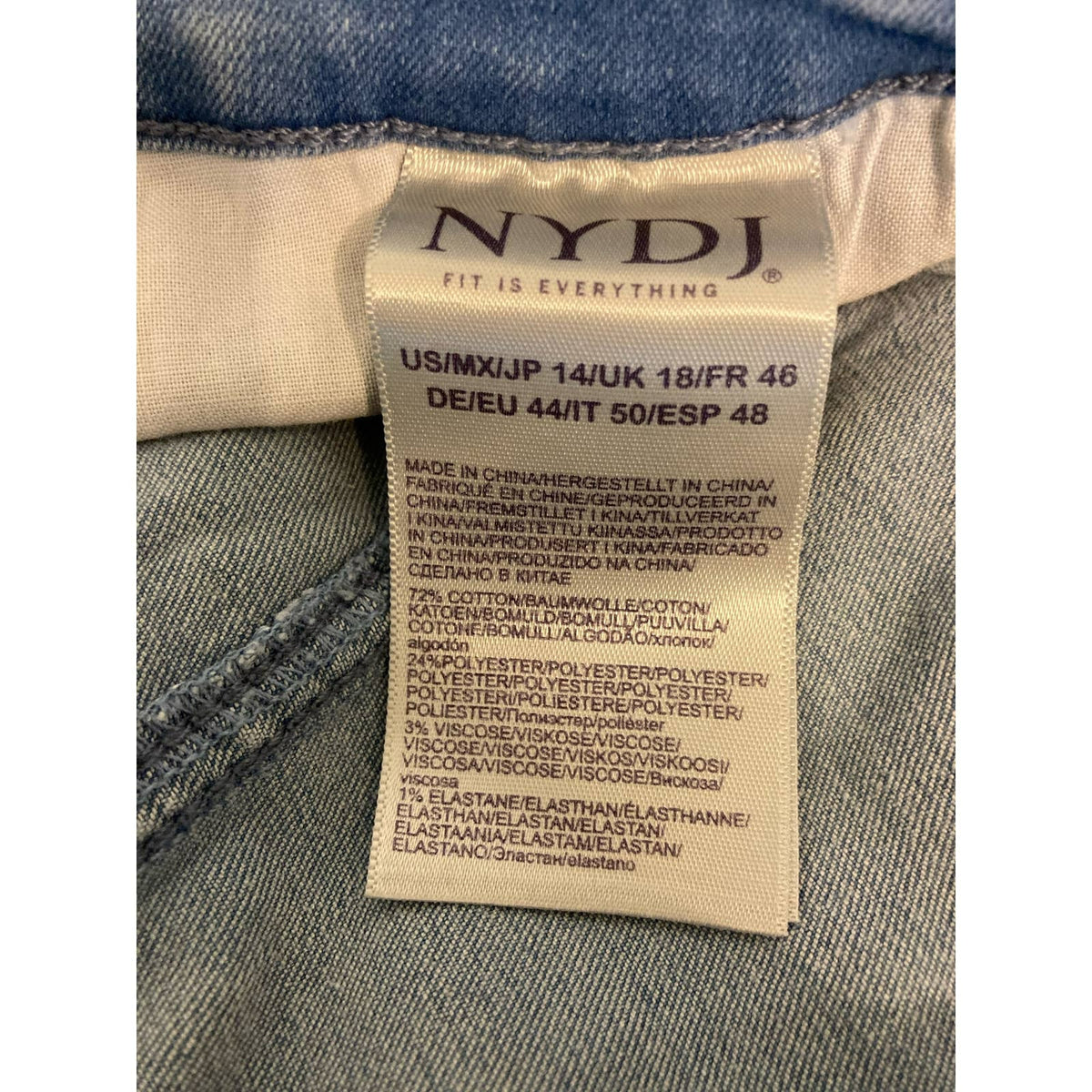 NYDJ Not Your Daughters Jeans Womens Barbara Bootcut Size 14 Blue Light Wash NWT