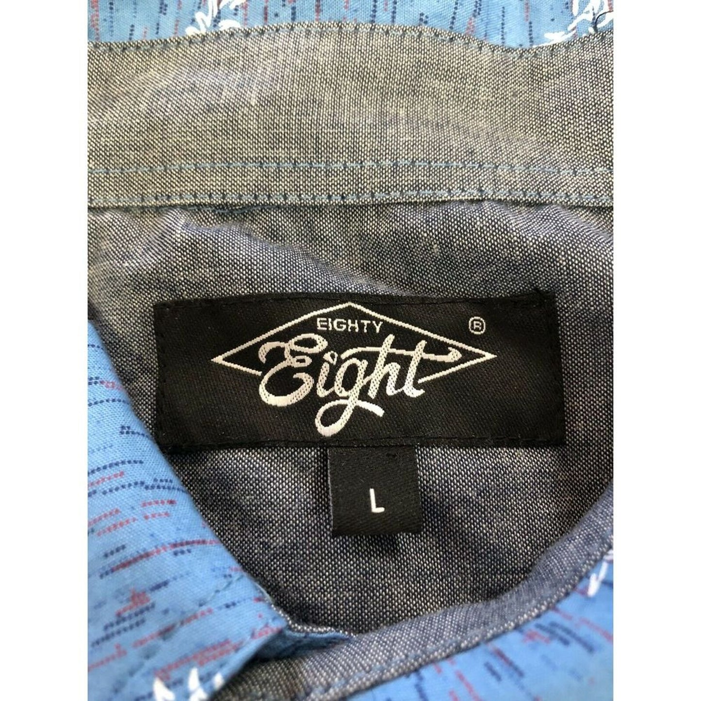 Eighty Eight Platinum Button Down Pineapple Print Shirt Large Cruise Cotton
