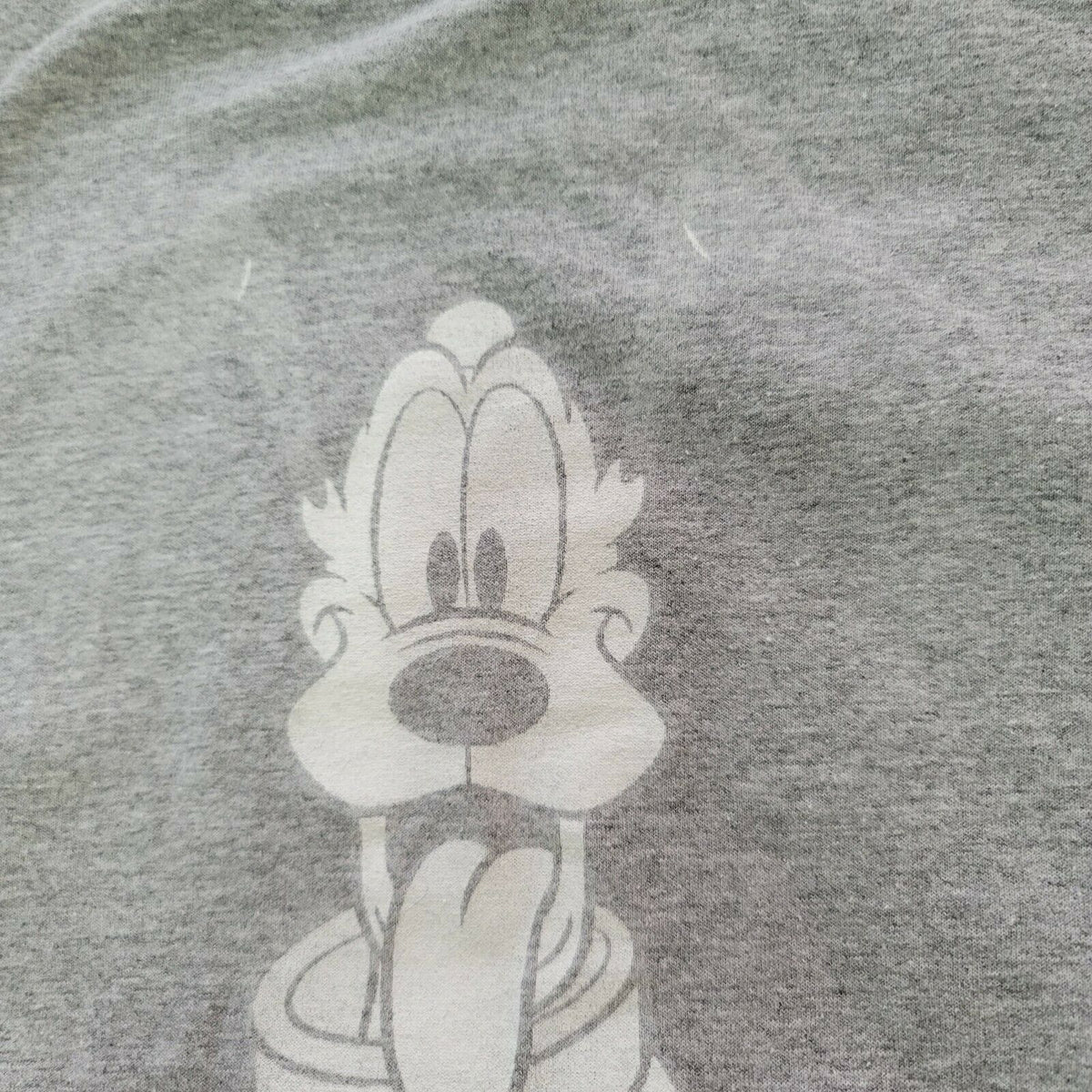 Disney Short Sleeve Dog Logo Basic Script T-Shirt Crew Neck Gray Medium Pluto