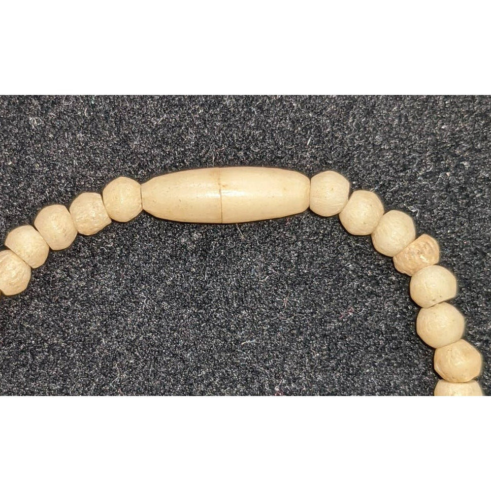 Vintage Carved Celluloid Beaded Necklace Strand and Fastener 20" Floral
