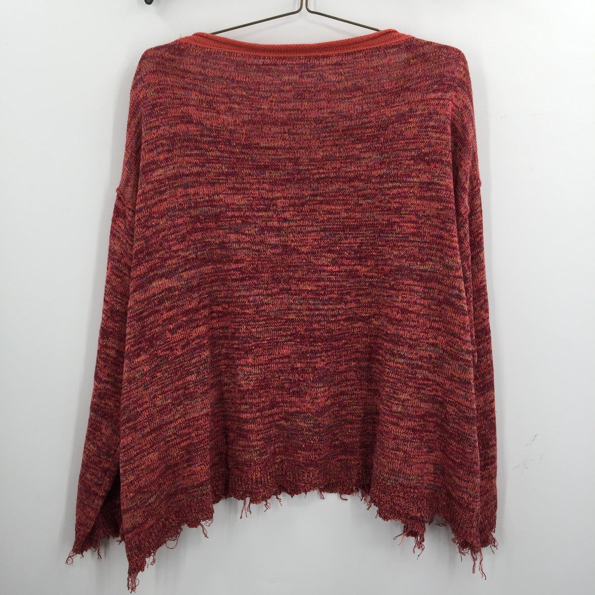 Free People Prism Space Dye Sweater Pullover Sweater Oversized Raw Hem Medium