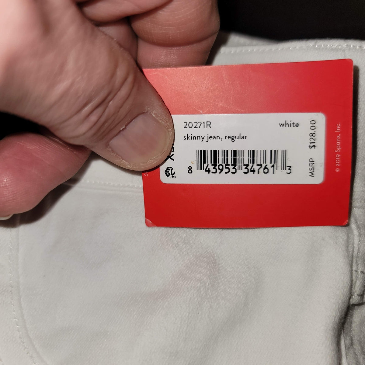 Spanx Ankle Skinny Jeans-ish Leggings Mid Rise White Size X-Small