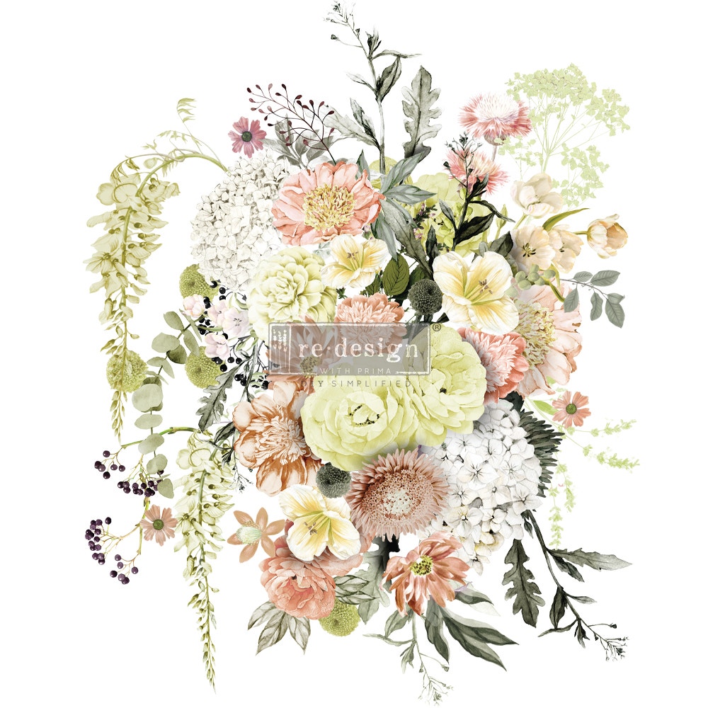 Re Design by Prima Transfer Sticker Life in Full Bloom 24x35" Spring Florals