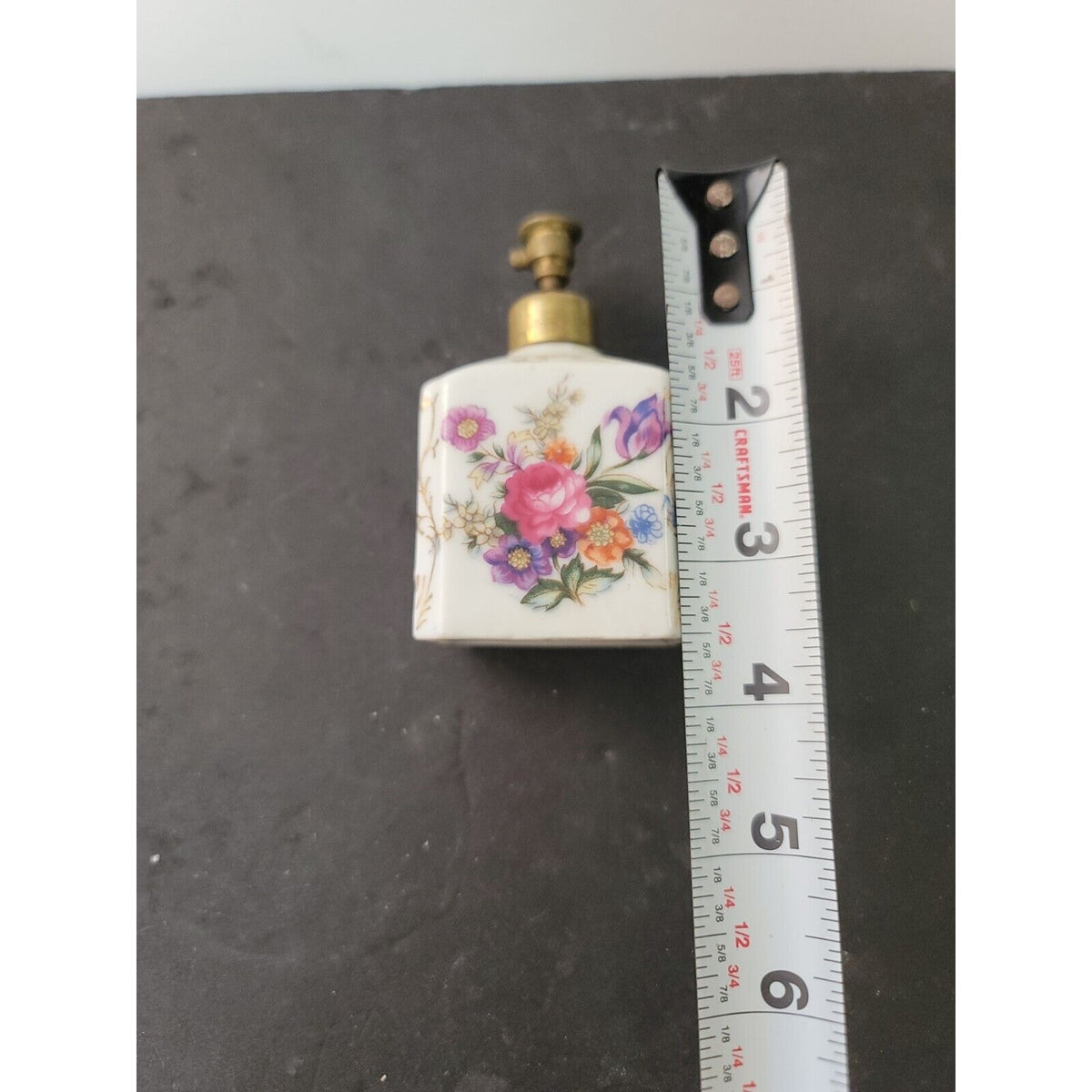 Vintage Thames Japan HandPainted Porcelain Perfume Atomizer Floral Bouquet 2"x4"