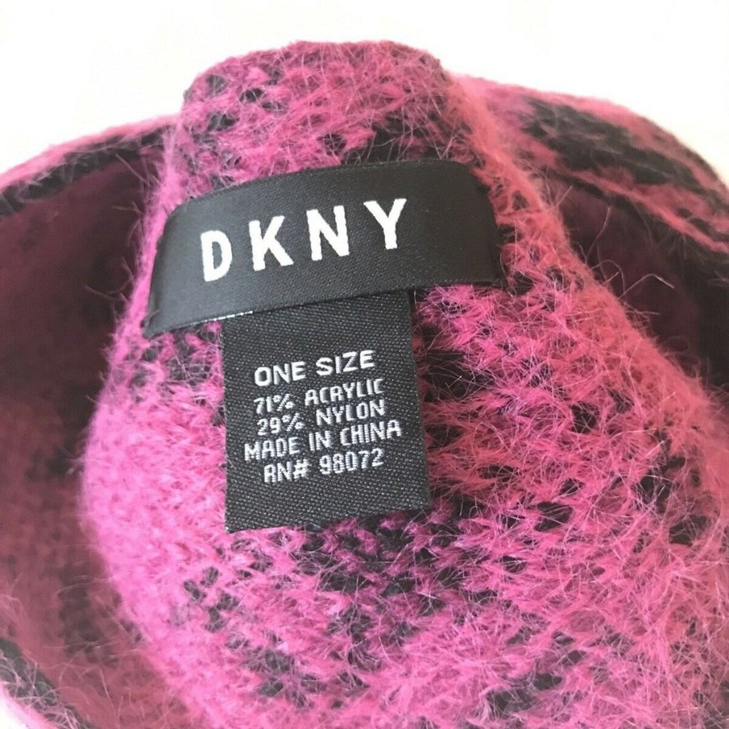DKNY Fuzzy Animal Print Knit Twist Headband Wrap ear Warmer Hat Accessories