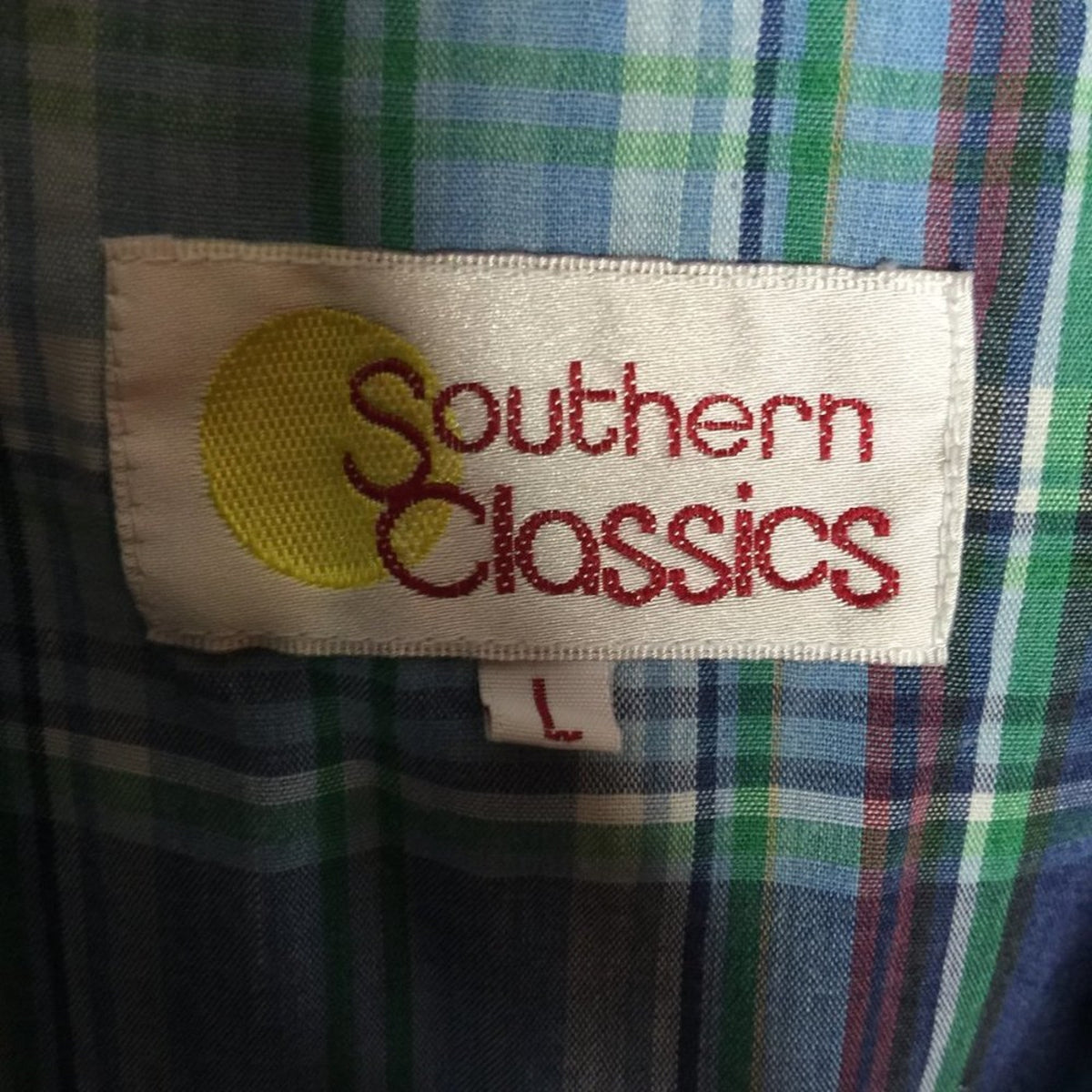 Southern Classics Snap Button-Down Shirt Cowboy Large Plaid Pearl Vintage
