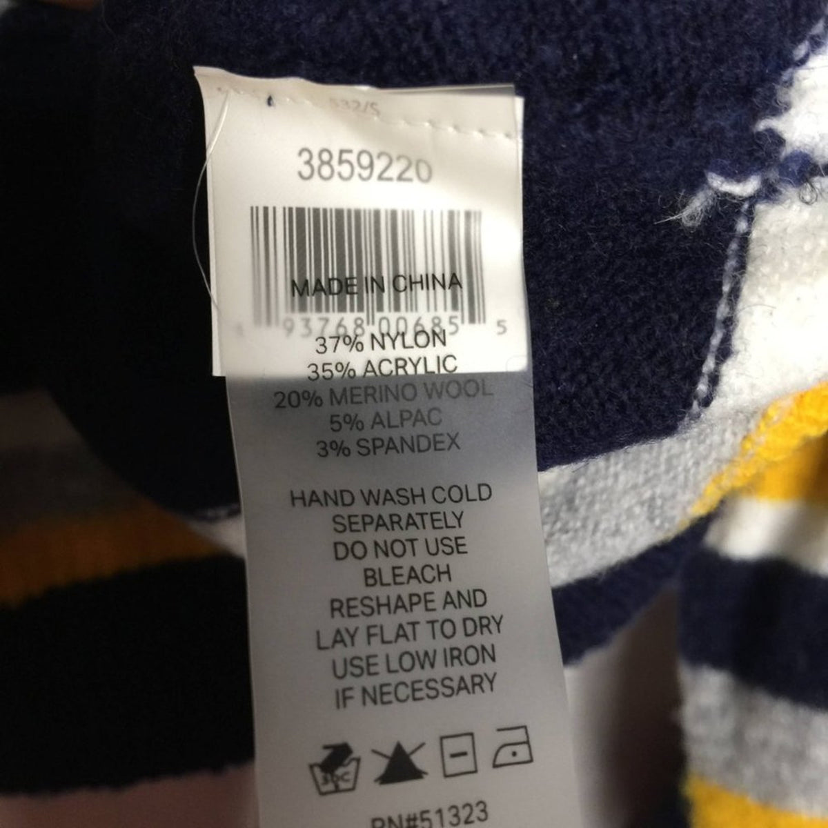 Court & Rowe Pullover Hoodie Sweatshirt Long Sleeves Stripe Navy Crush Small