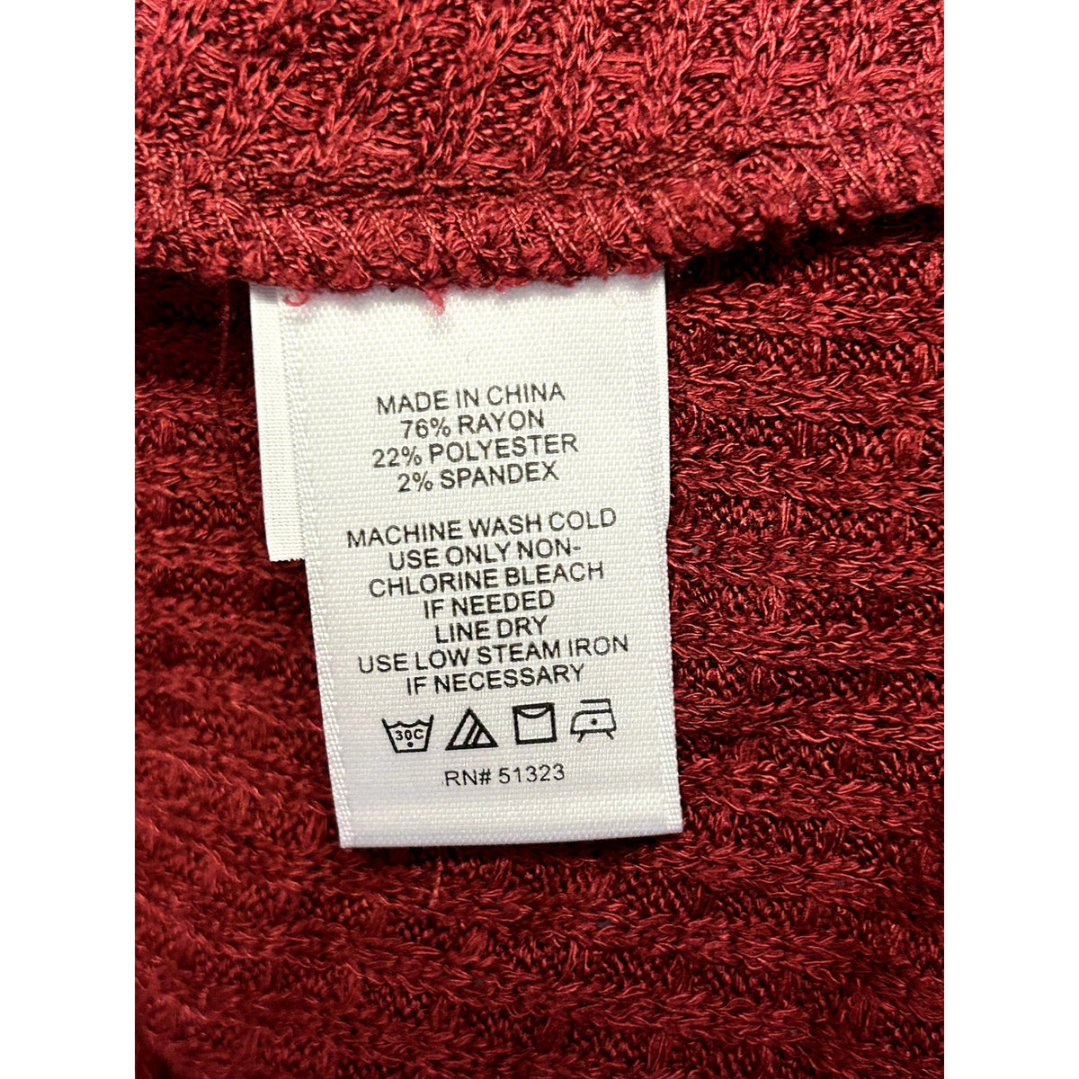 1.State NWT Knot Back Waffle Knit Top In Deep Rouge Size Medium