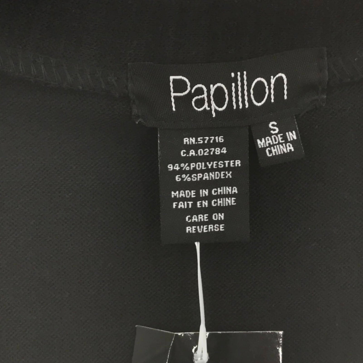 Papillon Black Front Open Cardigan Sweater 3/4 Sleeves Size Small NWT