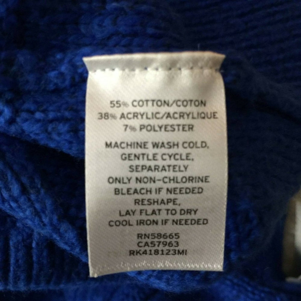 ABOUND Knit Pullover Long Sweater Blue Basket Weave Stitch XX Small High Neck