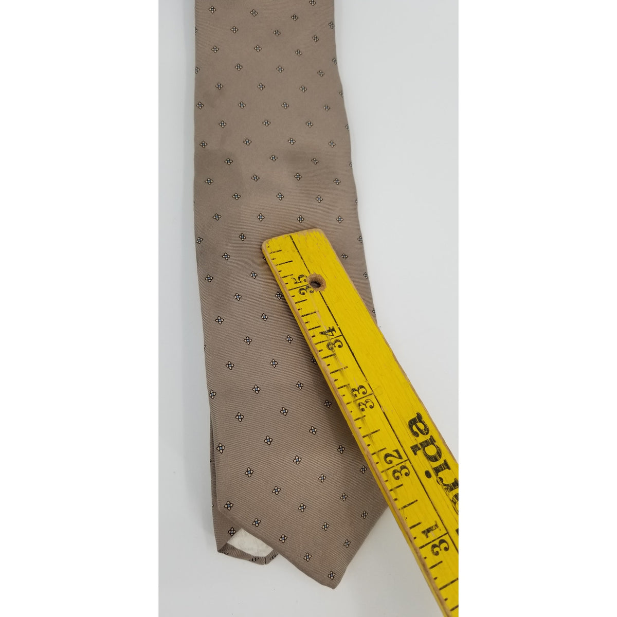 Paco Rabanne Paris Vintage Silk Mens Neck Tie 56" Tan Simple Pattern