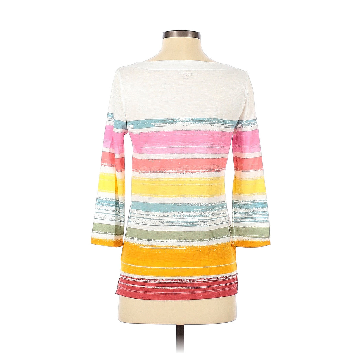 Ann Taylor LOFT Outlet 3/4 Sleeve T-Shirt Size XS Sunrise Sunset Striped Top