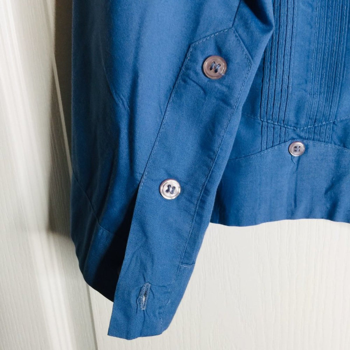 Lot 2 Shirt Guayabera Supreme Button Down Shirts White and Dark Blue Size 3X Men
