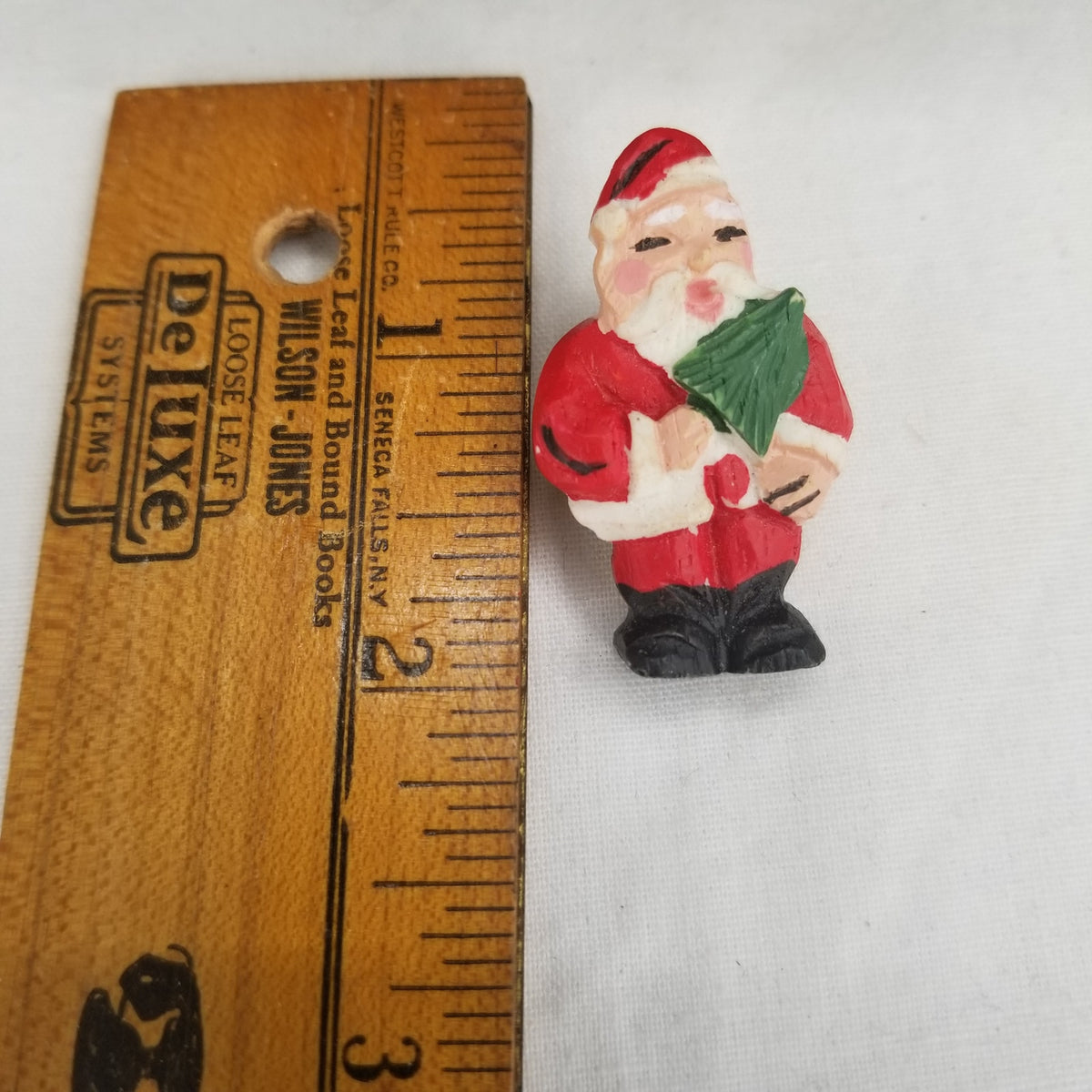 Vintage Santa Claus Pin Plastic Brooch Christmas Tree Costume Jewelry