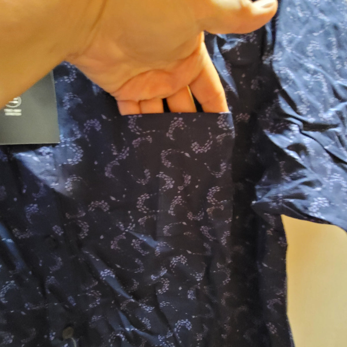 14th & Union SMALL button Down Shirt Print Blue CASUAL short sleeve BLOWN AWAY
