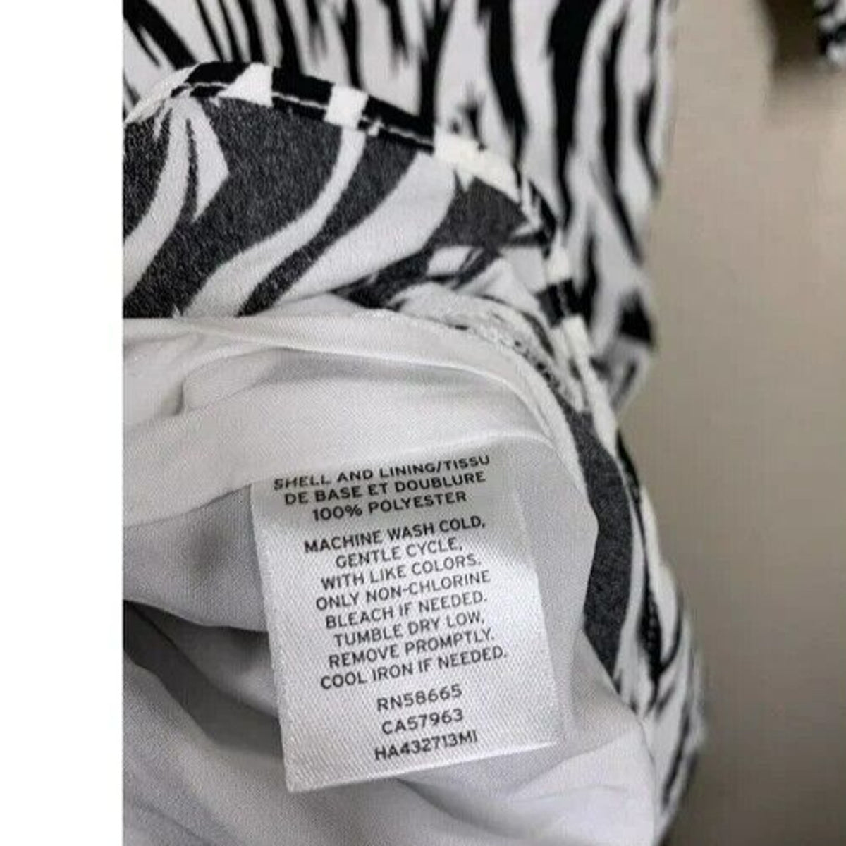 Halogen Tiger Crepe Tie Back A-Line Midi Dress Sz 1X White and Black Print NWT