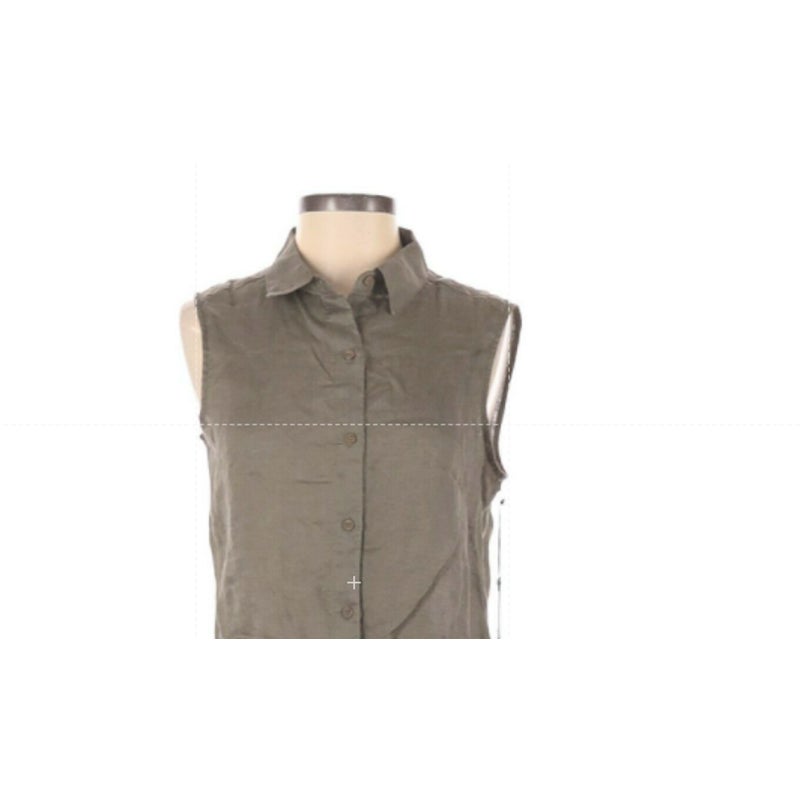 Vince Camuto Collared Sleeveless Blouse Top Open Front Button Bow & Tie Size XS