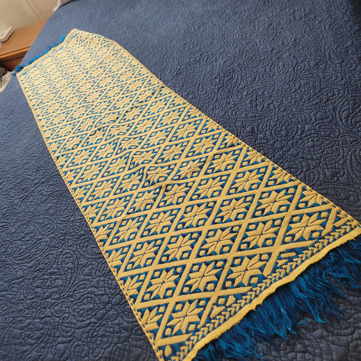 Handmade OAXACAN Table Bed Console Dresser Runner Embroidery Geometric Linens