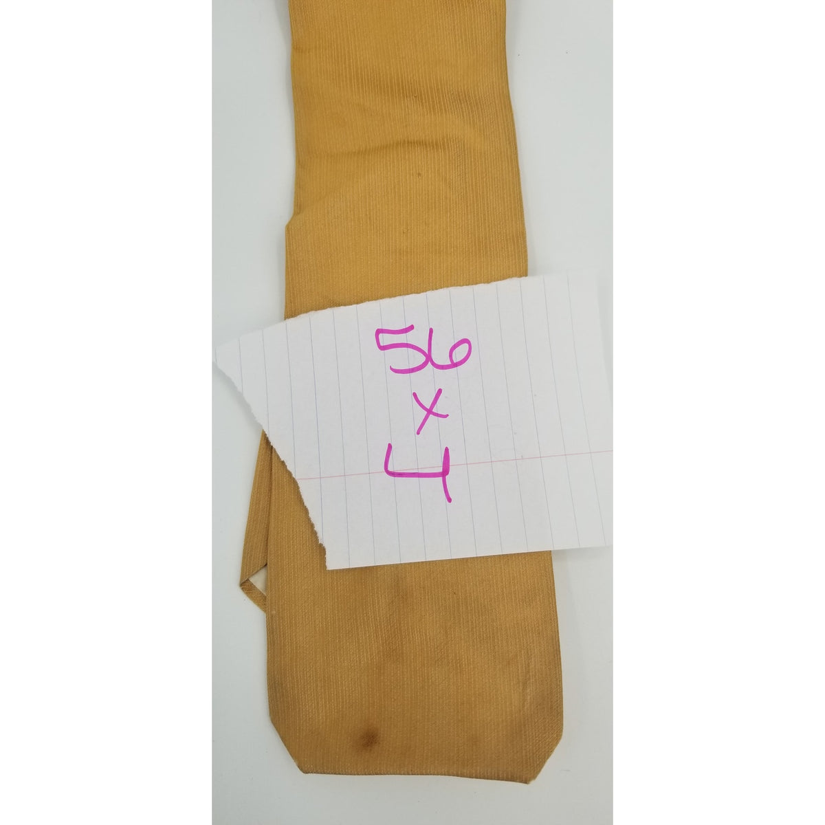 Vintage J Byrons Swiss Silk Mens Neck Tie Gold Yellow SQUARE BOTTOM WIDE