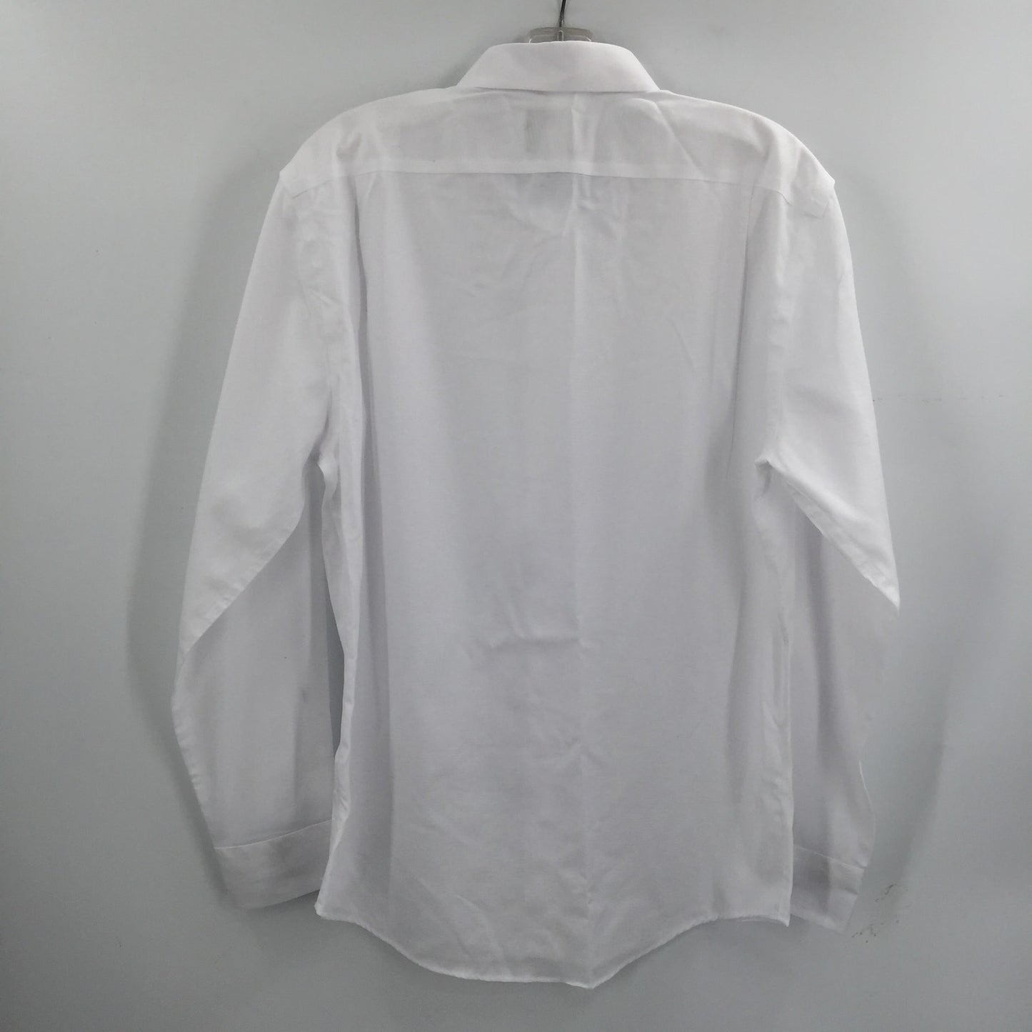 NORDSTROM 17.5" MEN'S SHOP Trim Fit Non-iron Dress Shirt White Triangle Dobby