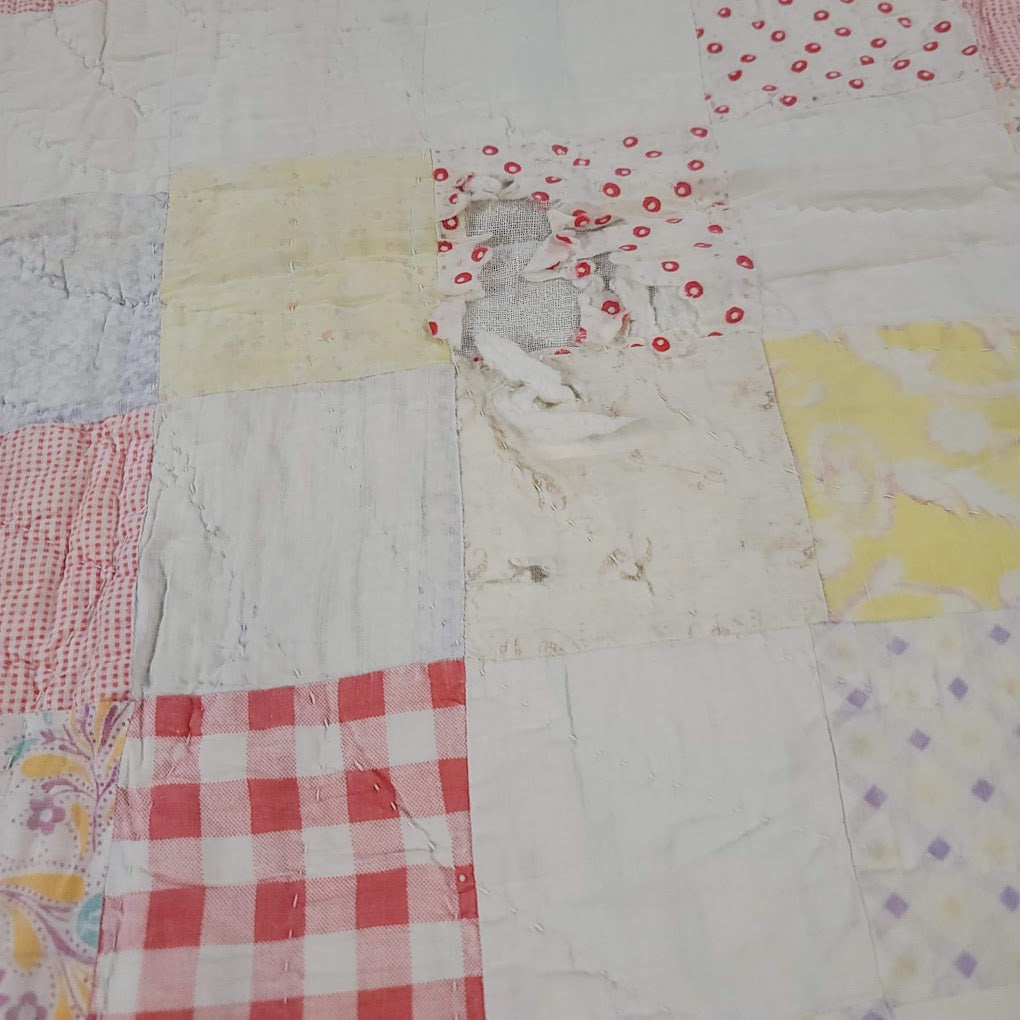Vintage Handmade Quilt Full or Twin Bedspread Blanket Farmhouse Cabin