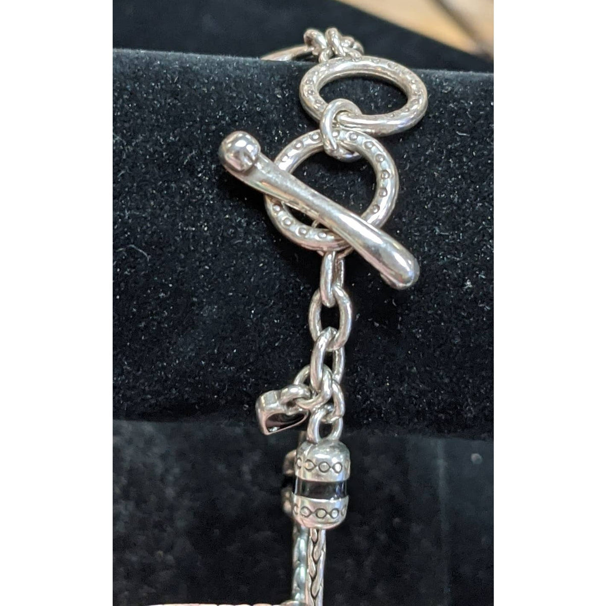 Brighton Trinity Discontinued Heart Charm Bracelet Braided Chain Reno Meridian