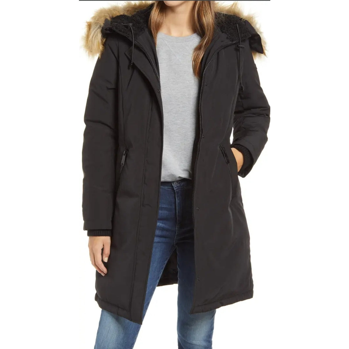 Sam Edelman NEW Faux Fur Trim Hooded Parka Coat Jacket Winter Size 3X