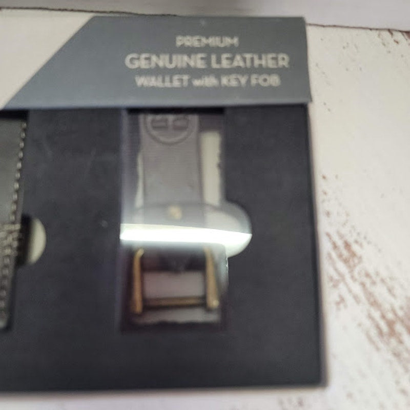 Timberland Genuine Leather BiFold Wallet Key Fob 3.5x4.5 NEW Brown Saddle Stitch