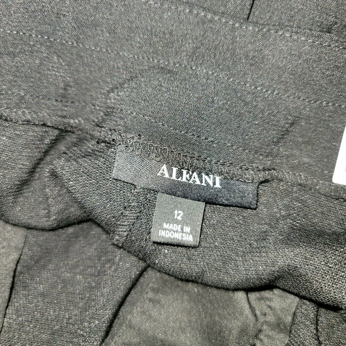 Alfani Cropped Wide Leg Culottes Pants High Rise Black Belted Zippered Size 12