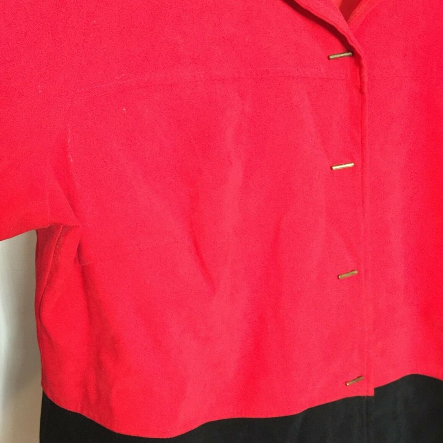 R & K Originals Button Front Jacket Long Sleeve SIZE 14w 1980 Colorblock Blazer
