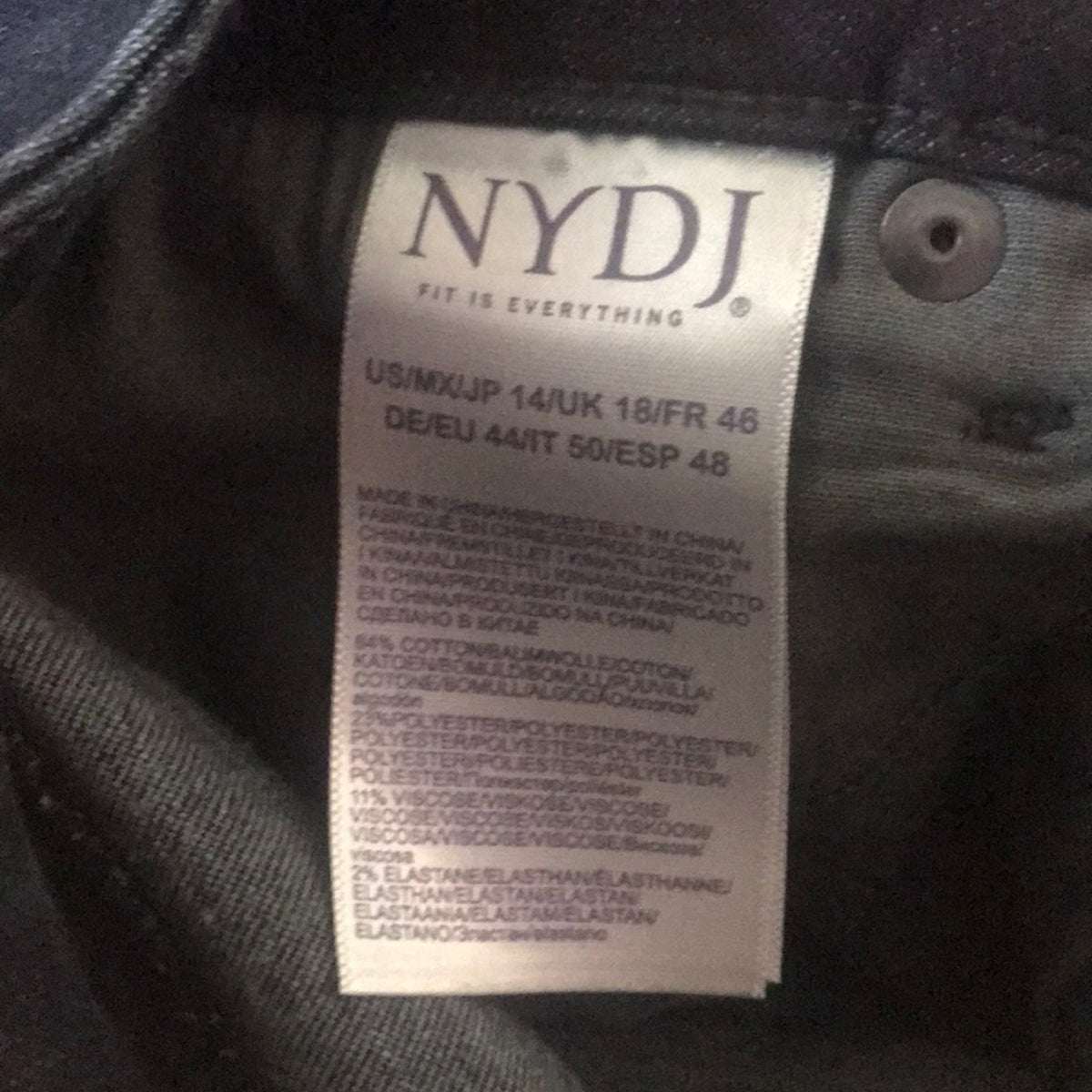 NYDJ Marilyn Stretch Ankle Straight Leg Jeans 14 Not your Daughters Jeans NEW