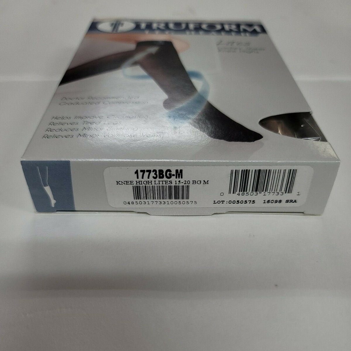 Truform Leg Health 1773 15-20* Medium Compression Socks Stocking Nude TRAVEL NEW