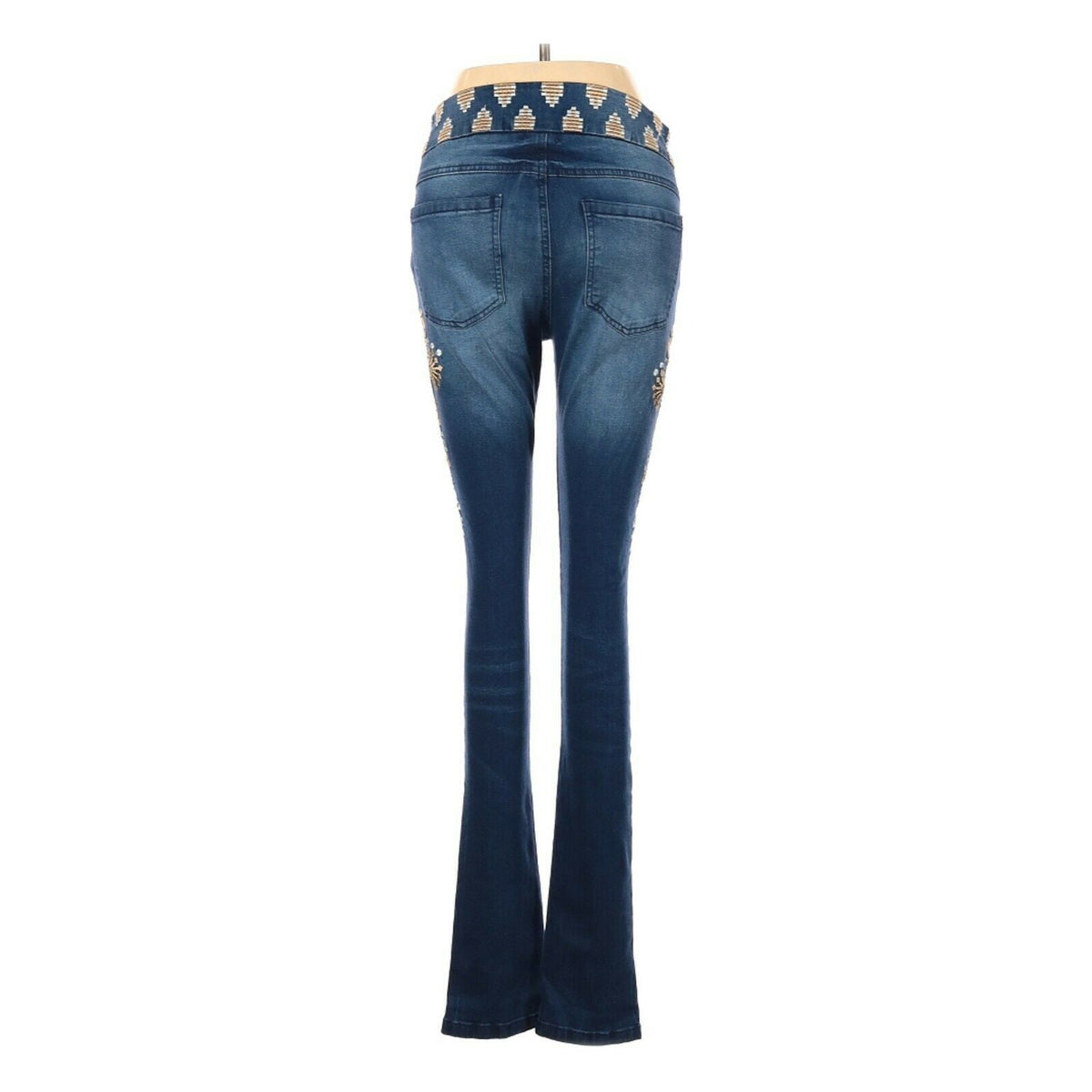 Blueberry Boho skinny Leg Cut Denim Jeans Mid Rise Dark Wash Blue Size 8